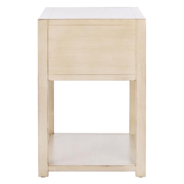Safavieh Sadie Antique White Nightstand with Shelf