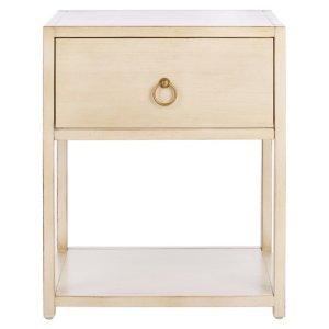 Safavieh Sadie Antique White Nightstand with Shelf