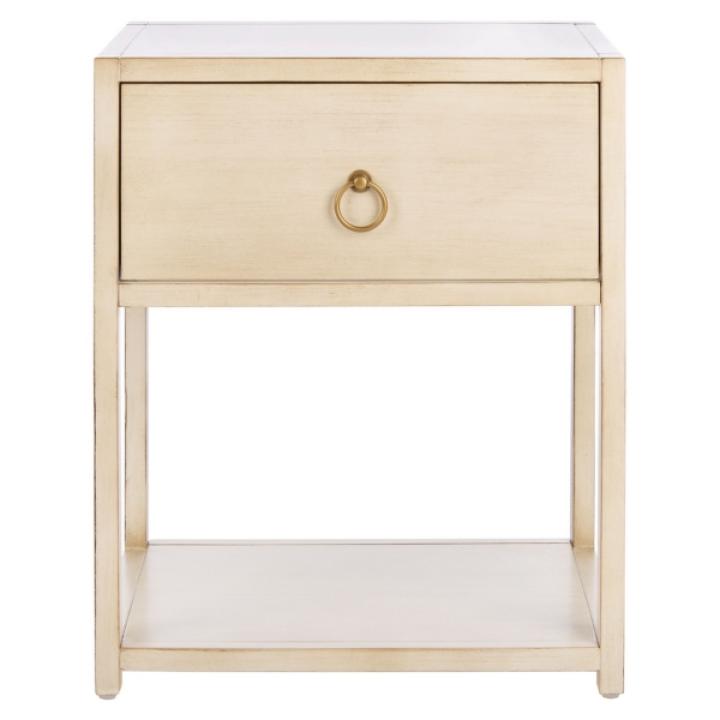 Safavieh Sadie Antique White Nightstand with Shelf
