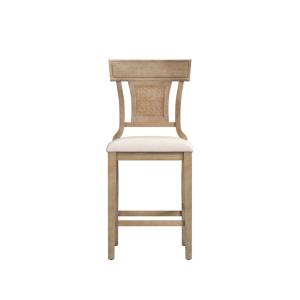 Duncan Upholstered Natural Wood Counter Stool