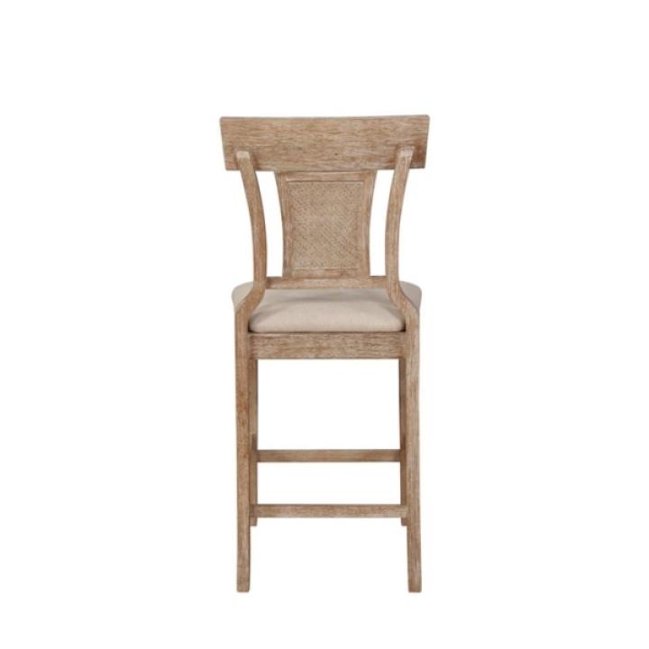 Duncan Upholstered Natural Wood Counter Stool