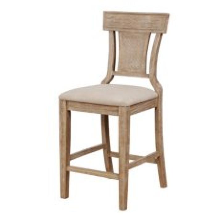 Duncan Upholstered Natural Wood Counter Stool