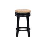 Maya Seagrass Black Swivel Counter Stool