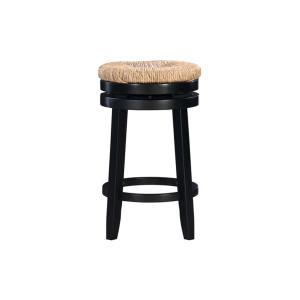 Maya Seagrass Black Swivel Counter Stool