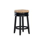 Maya Seagrass Black Swivel Counter Stool