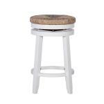 Maya Seagrass White Swivel Counter Stool