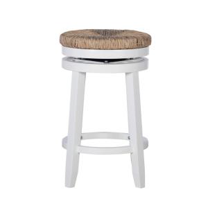 Maya Seagrass White Swivel Counter Stool