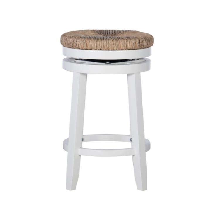 Maya Seagrass White Swivel Counter Stool