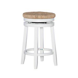 Maya Seagrass White Swivel Counter Stool