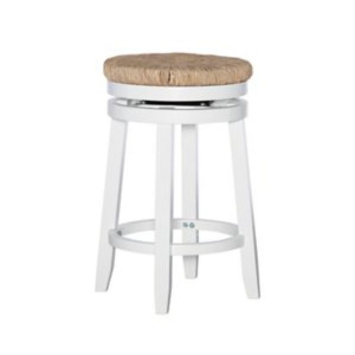 Maya Seagrass White Swivel Counter Stool