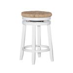 Maya Seagrass White Swivel Counter Stool