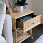 Cassie Cane and Wood Nightstand