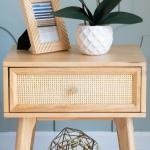 Cassie Cane and Wood Nightstand