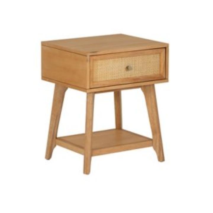 Cassie Cane and Wood Nightstand