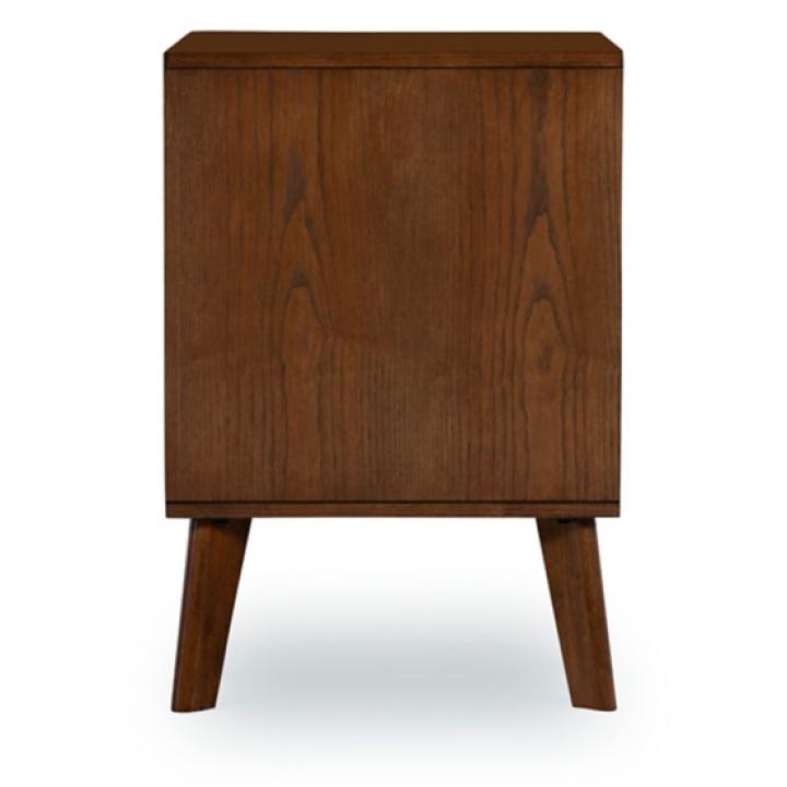 Hudson Walnut Brown Wood 2-Drawer Nightstand
