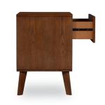 Hudson Walnut Brown Wood 2-Drawer Nightstand