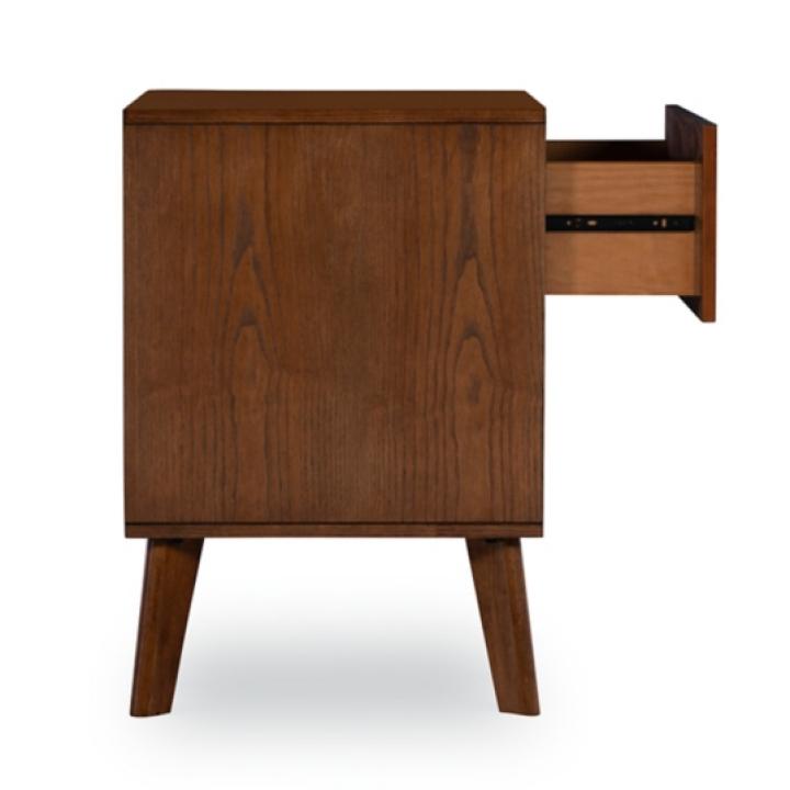 Hudson Walnut Brown Wood 2-Drawer Nightstand