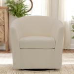 Chloe Ivory Upholstered Swivel Chair