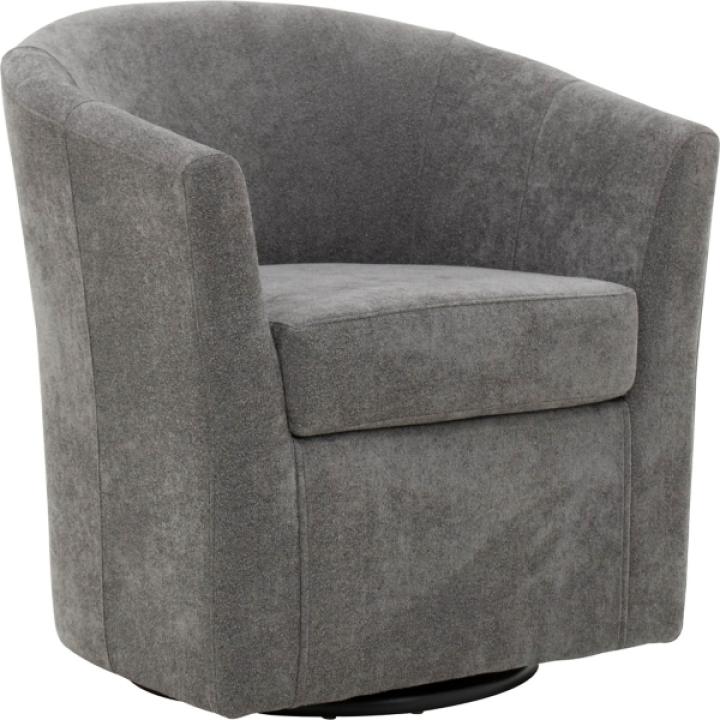 Chloe Gray Upholstered Swivel Chair