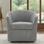 Chloe Gray Upholstered Swivel Chair