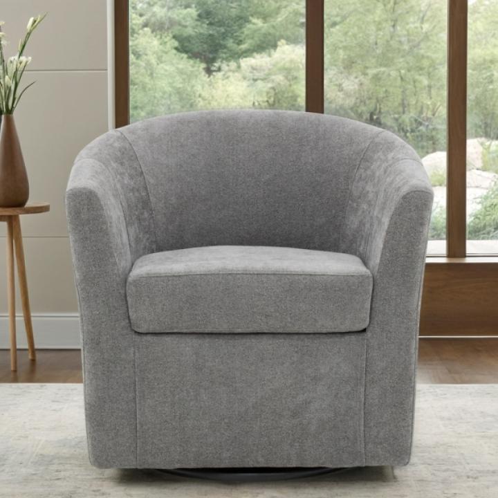 Chloe Gray Upholstered Swivel Chair