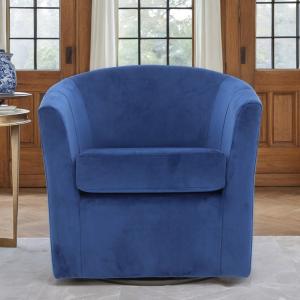 Chloe Royal Blue Upholstered Swivel Chair