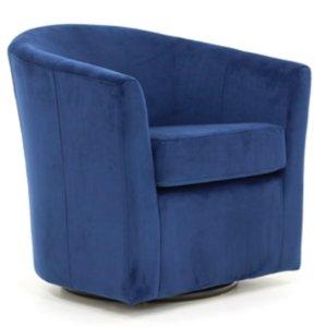 Chloe Royal Blue Upholstered Swivel Chair