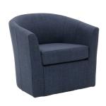 Chloe Navy Upholstered Swivel Chair