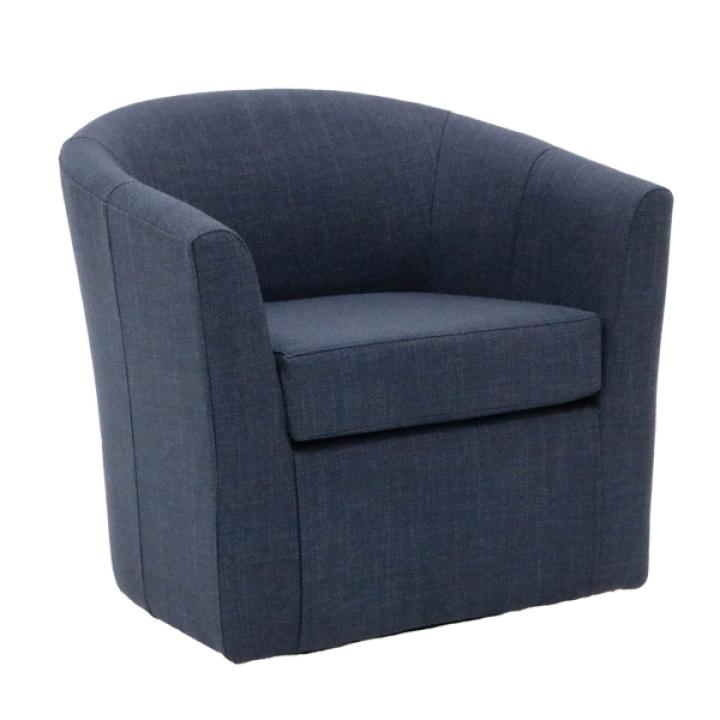 Chloe Navy Upholstered Swivel Chair