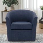 Chloe Navy Upholstered Swivel Chair