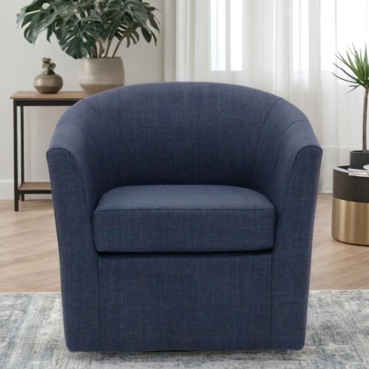 Chloe Navy Upholstered Swivel Chair