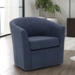 Chloe Navy Upholstered Swivel Chair