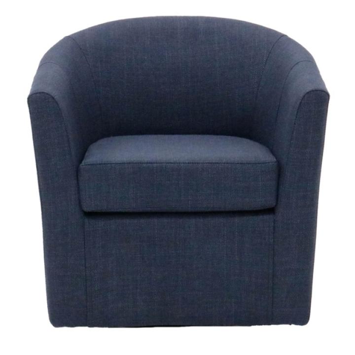 Chloe Navy Upholstered Swivel Chair