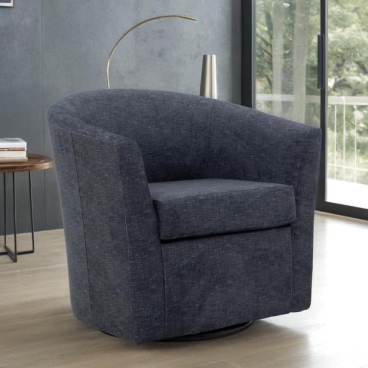 Chloe Anthracite Upholstered Swivel Chair