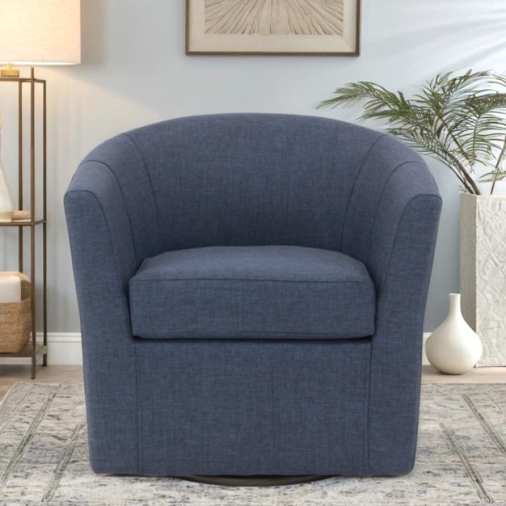 Chloe Cobalt Upholstered Swivel Chair