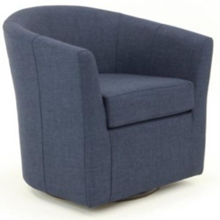 Chloe Cobalt Upholstered Swivel Chair