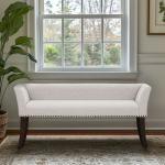 Wellburn Ivory Upholstered Bench
