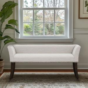 Wellburn Ivory Upholstered Bench