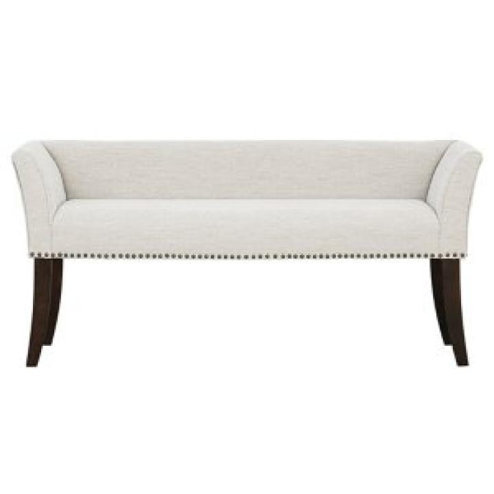 Wellburn Ivory Upholstered Bench