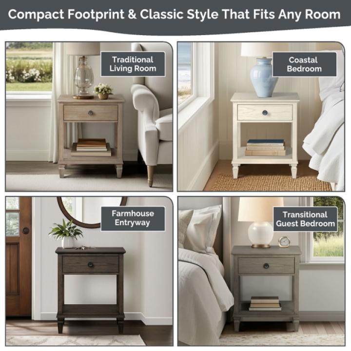 Ivory Victoria Wood Nightstand