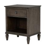 French Brown Wood Victoria Nightstand
