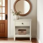 French Ivory Wood Victoria Nightstand