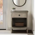 French Gray Wood Victoria Nightstand