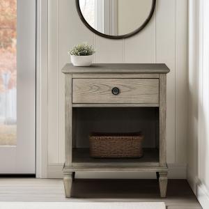 French Gray Wood Victoria Nightstand