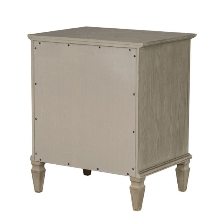 French Gray Wood Victoria Nightstand