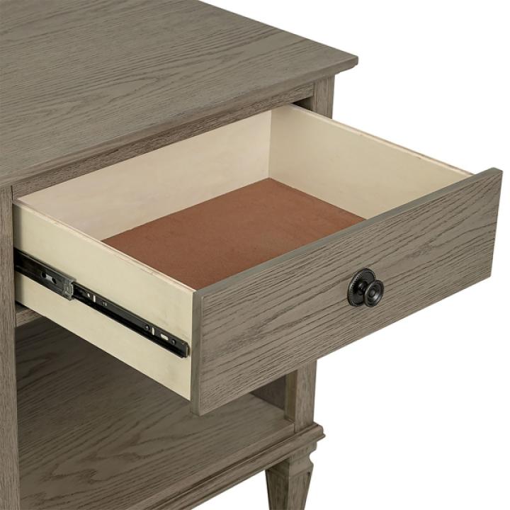 French Gray Wood Victoria Nightstand