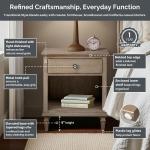 French Gray Wood Victoria Nightstand