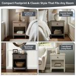 French Gray Wood Victoria Nightstand