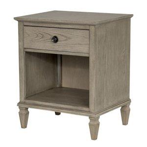 French Gray Wood Victoria Nightstand