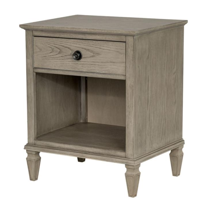 French Gray Wood Victoria Nightstand